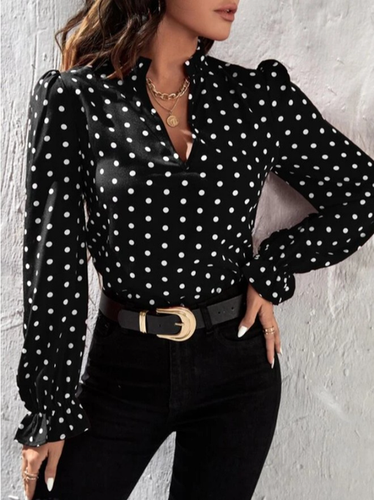 Polka Dots Casual Blouse - Just Fashion Now - Modalova