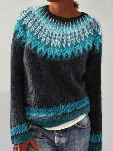 Ntage Fairman Island Knit Jacquard Crew Neck Sweater - Just Fashion Now - Modalova