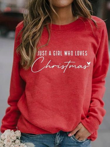 Women's Just A Girl Who Loves Christmas Sweatshirt - Just Fashion Now - Modalova