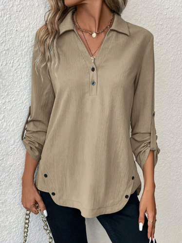 Casual Plain Blouse - Just Fashion Now - Modalova