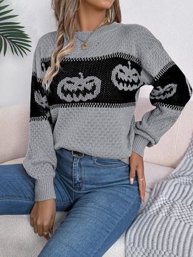 Halloween Casual Loose Wool/Knitting Sweater - Just Fashion Now - Modalova