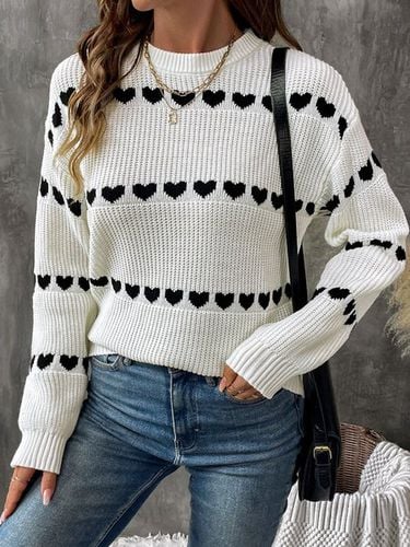 Loose Heart/Cordate Yarn/Wool Yarn Casual Sweater - Just Fashion Now - Modalova