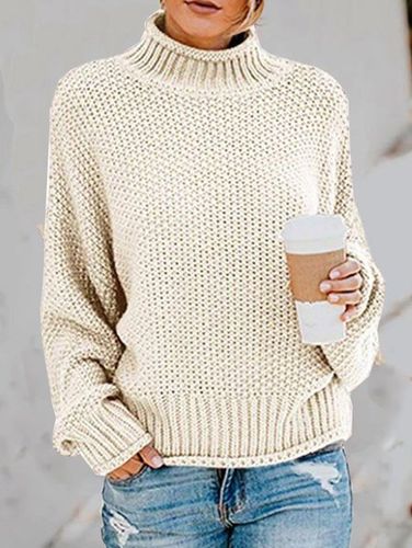 Turtleneck Casual Yarn/Wool Yarn Sweater - Just Fashion Now - Modalova