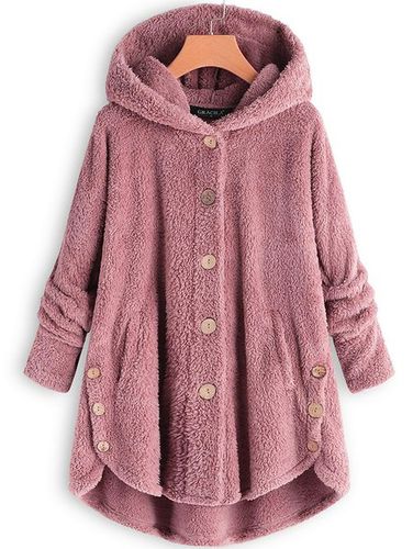 Hoodie Simple Loose Plain Teddy Jacket - Just Fashion Now - Modalova