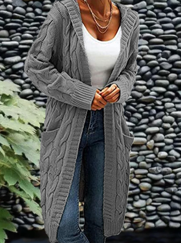 Plain V Neck Cardigan - Just Fashion Now - Modalova