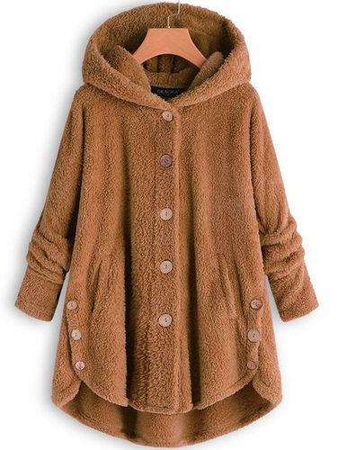 Hoodie Simple Loose Plain Teddy Jacket - Just Fashion Now - Modalova