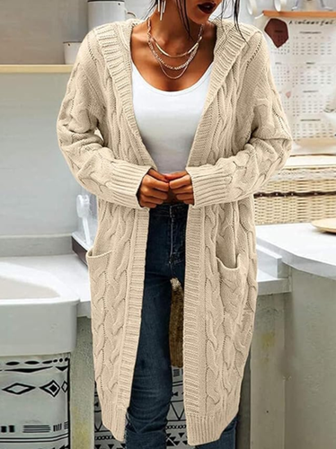 Plain V Neck Cardigan - Just Fashion Now - Modalova