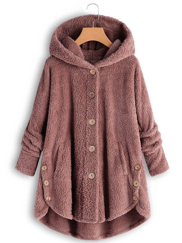 Hoodie Simple Loose Plain Teddy Jacket - Just Fashion Now - Modalova