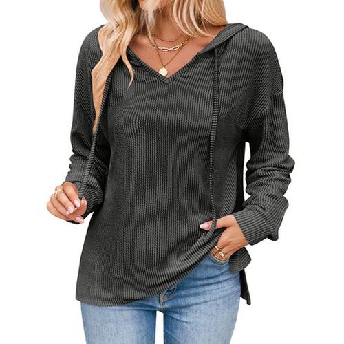 Plain Loose Casual Long Sleeve Hoodie - Just Fashion Now - Modalova