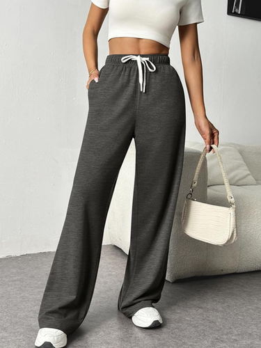 Loose Plain Casual Pants - Just Fashion Now - Modalova