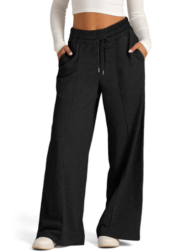 Jersey Plain Casual Pants - Just Fashion Now - Modalova