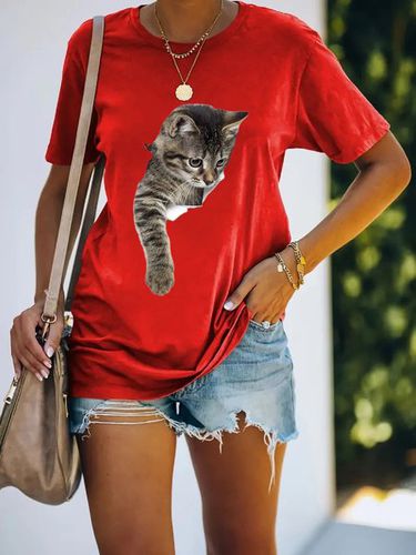 Cat Casual T-Shirt - Just Fashion Now - Modalova