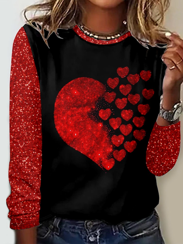 Regular Fit Heart Casual Long Sleeve Shirt - Modetalente - Modalova