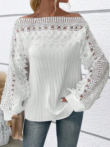 Plain Lace Casual Shirt - Modetalente - Modalova