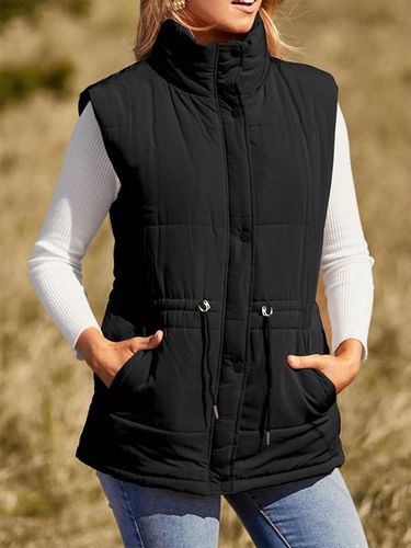 Casual Stand Collar Loose Vest - Just Fashion Now - Modalova