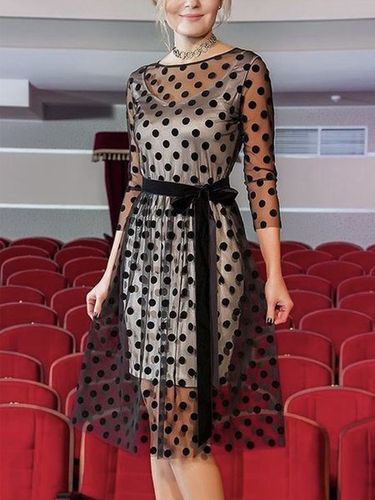 Polka Dots Elegant Dress - Just Fashion Now - Modalova