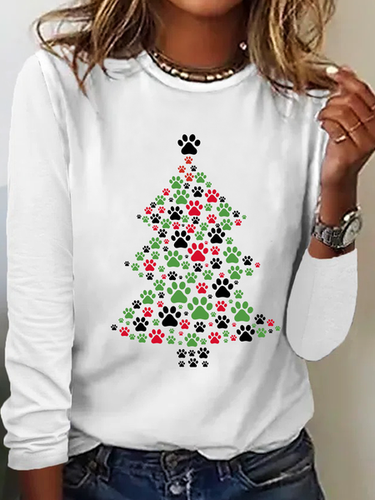 Christmas Dog Casual Long Sleeve Shirt - Just Fashion Now - Modalova