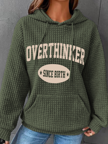 Overthinker Since Birth Simple Loose Hoodie - Just Fashion Now - Modalova