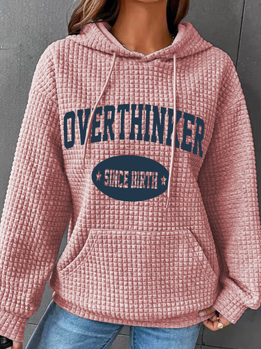 Overthinker Since Birth Simple Loose Hoodie - Just Fashion Now - Modalova