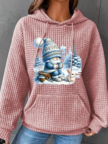 Winter Gnome Christmas Simple Loose Hoodie - Just Fashion Now - Modalova