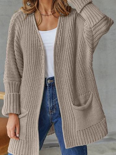 Casual Loose Plain Others Cardigan With No - Just Fashion Now - Modalova