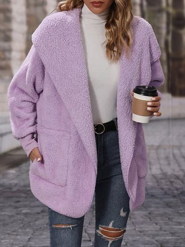 Plain Hoodie Fluff/Granular Fleece Fabric Casual Teddy Jacket - Just Fashion Now - Modalova