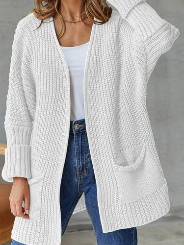 Casual Loose Plain Others Cardigan With No - Just Fashion Now - Modalova