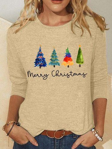 Christmas Tree Casual Long Sleeve Shirt - Just Fashion Now - Modalova