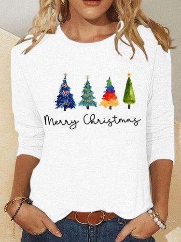 Christmas Tree Casual Long Sleeve Shirt - Just Fashion Now - Modalova