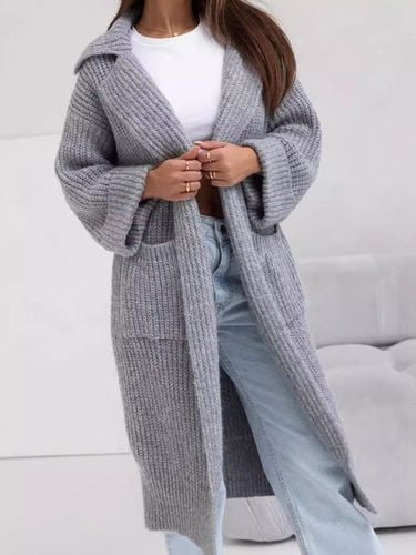 Plain Casual Pocket Stitching Others Cardigan - Just Fashion Now - Modalova