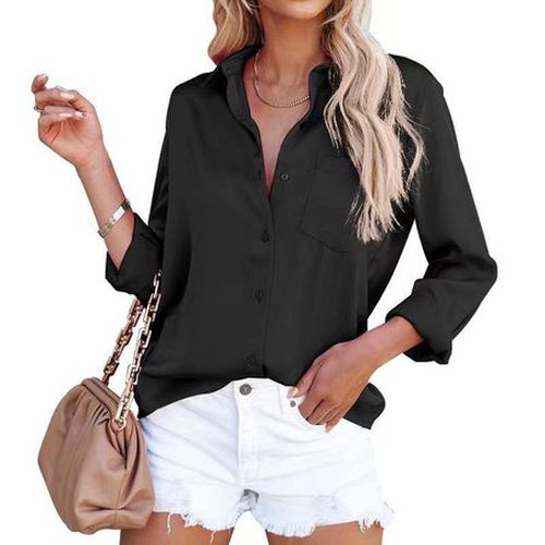 Plain Casual Loose Shirt - Just Fashion Now - Modalova