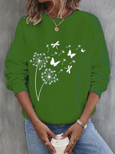 Crew Neck Cotton Casual Dandelion Sweatshirt - Just Fashion Now - Modalova