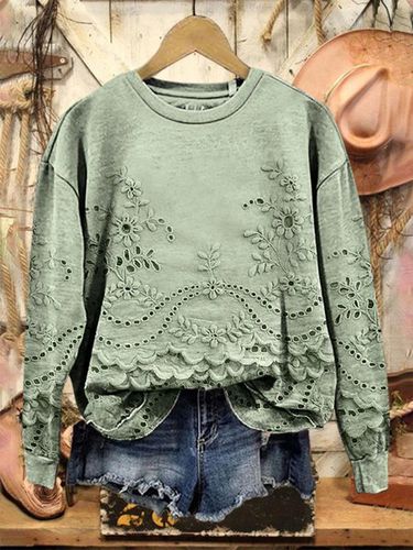 Vintage Loose 3D Printing Sweatshirt - Just Fashion Now - Modalova