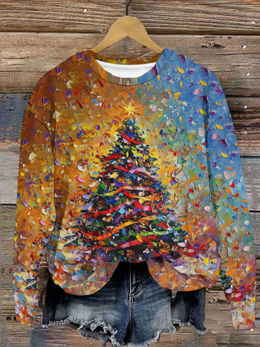 Loose Christmas Tree Casual Sweatshirt - Just Fashion Now - Modalova