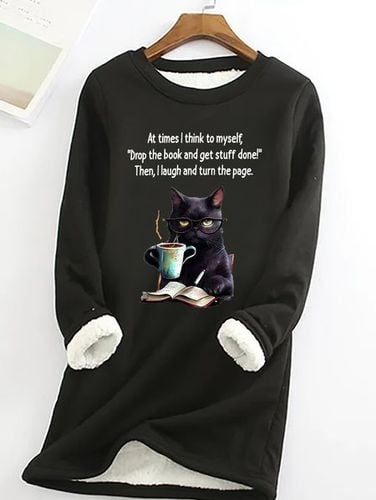 At Times I think To MyselfDrop The Book And Get Stuff Done!Then, I Laugh And Turn The Page Sarcastic Casual Fluff Fleece Fabric Sweatshirt - Just Fashion Now - Modalova