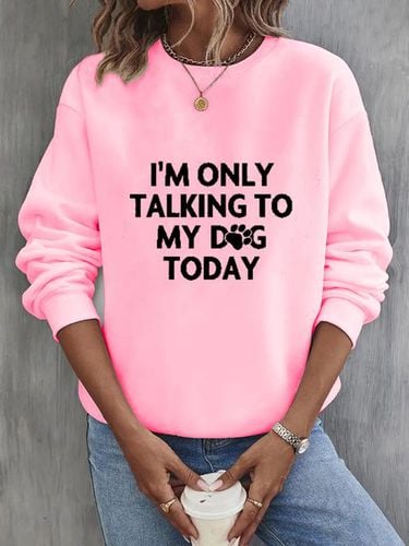 Text Letters Casual Sweatshirt - Just Fashion Now - Modalova