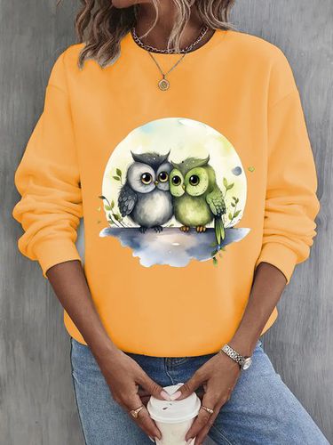 Bird Crew Neck Casual Sweatshirt - Just Fashion Now - Modalova