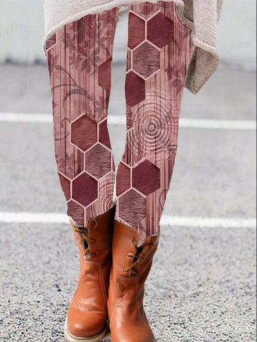 Geometric Print Leggings - Just Fashion Now - Modalova