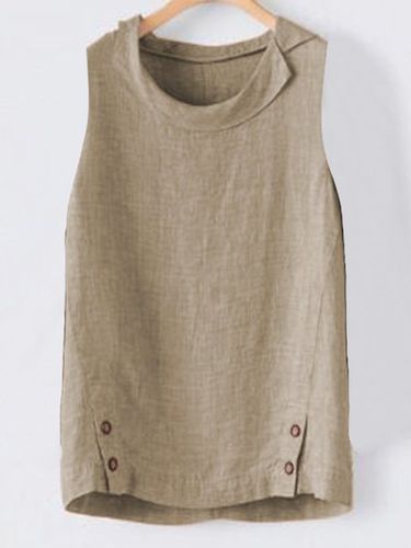 Casual Plain Sleeveless Top - Just Fashion Now - Modalova