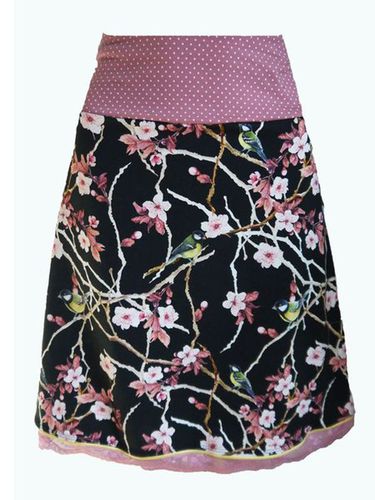 Pink Cotton-Blend Printed A-Line Casual Skirt - Modetalente - Modalova