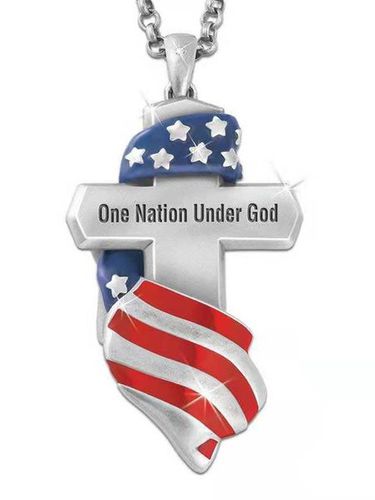 Alloy American Flag Personalized Necklace - Just Fashion Now - Modalova