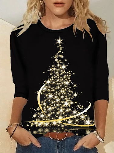 Christmas tree Crew Neck T-shirt - Just Fashion Now - Modalova