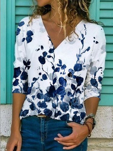 Long Sleeve Casual Floral Top - Just Fashion Now - Modalova