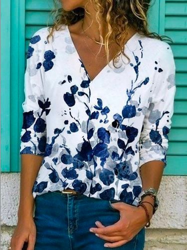 Long Sleeve Casual Floral Top - Just Fashion Now - Modalova