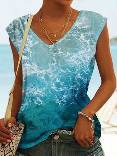 Wonderful ocean gradient loose top T-shirt - Just Fashion Now - Modalova