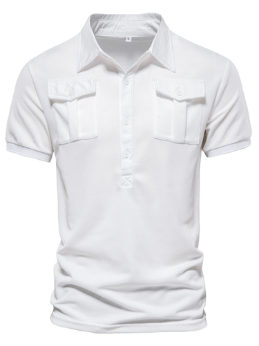 Plain Short Sleeve Polo Cotton Short Sleeve Polo Shirt - Just Fashion Now UK - Modalova