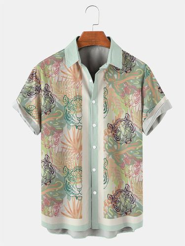 Tropical Jungle Graphic Men's Casual Breathable Short Sleeve Shirt - Modetalente - Modalova