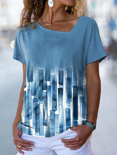 Loose Asymmetrical Casual T-Shirt - Just Fashion Now - Modalova
