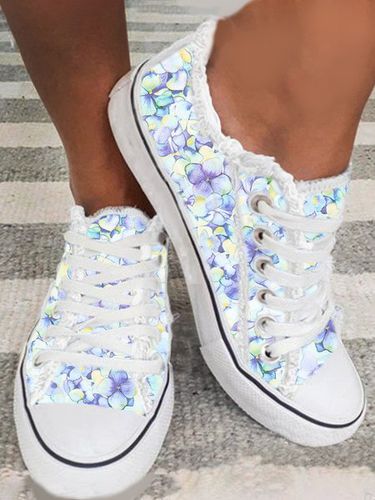 Lightweight Breathable Blue Floral Sneakers Espadrilles - Modetalente - Modalova