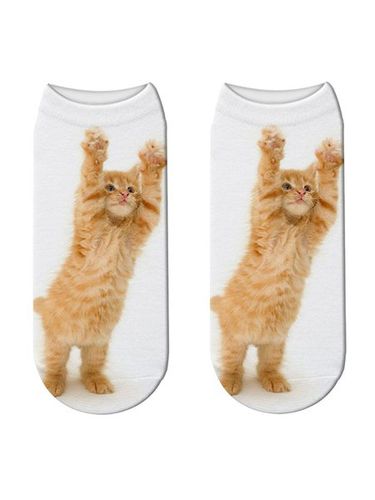 Cotton Knit Cat Pattern Socks Sets - Just Fashion Now - Modalova